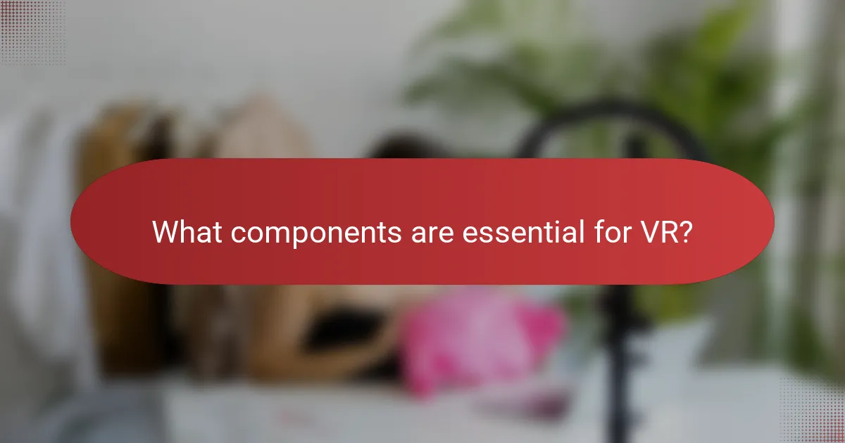 What components are essential for VR?
