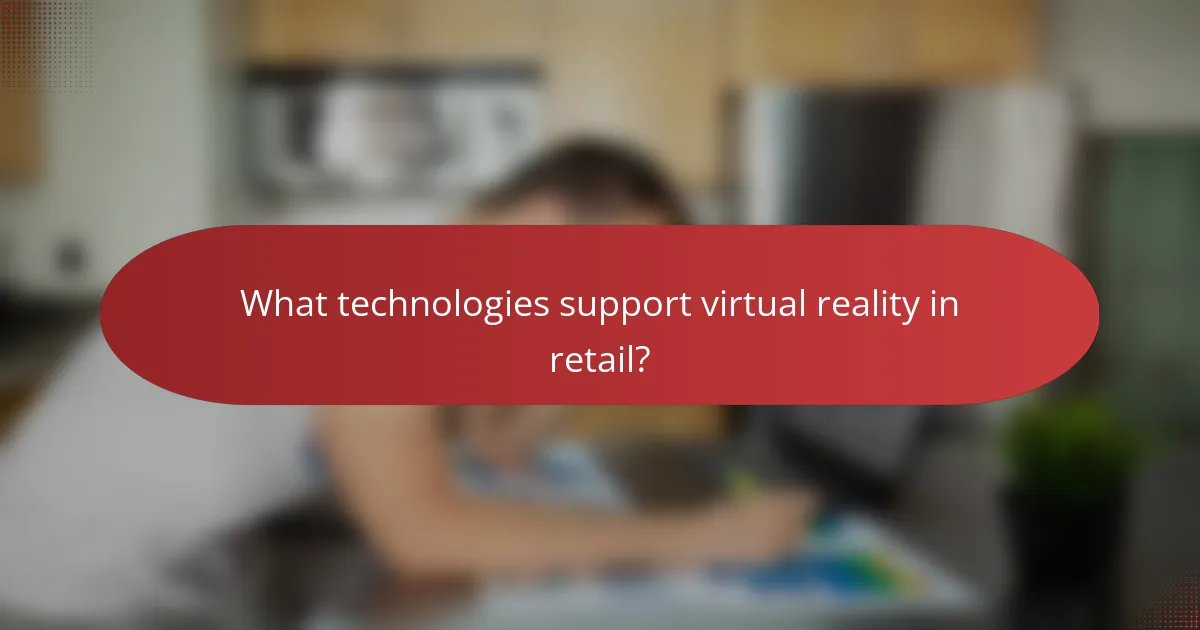 What technologies support virtual reality in retail?